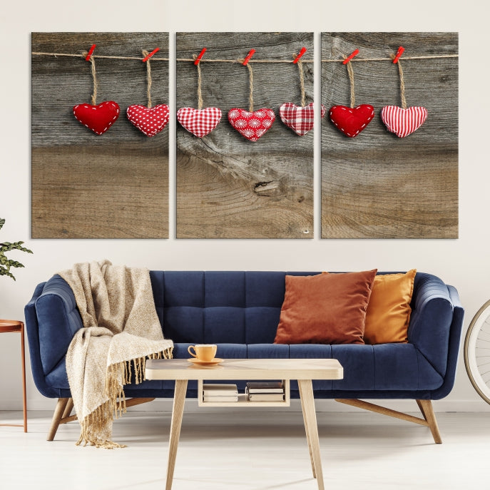 Love on the Wood Wall Art Canvas Print