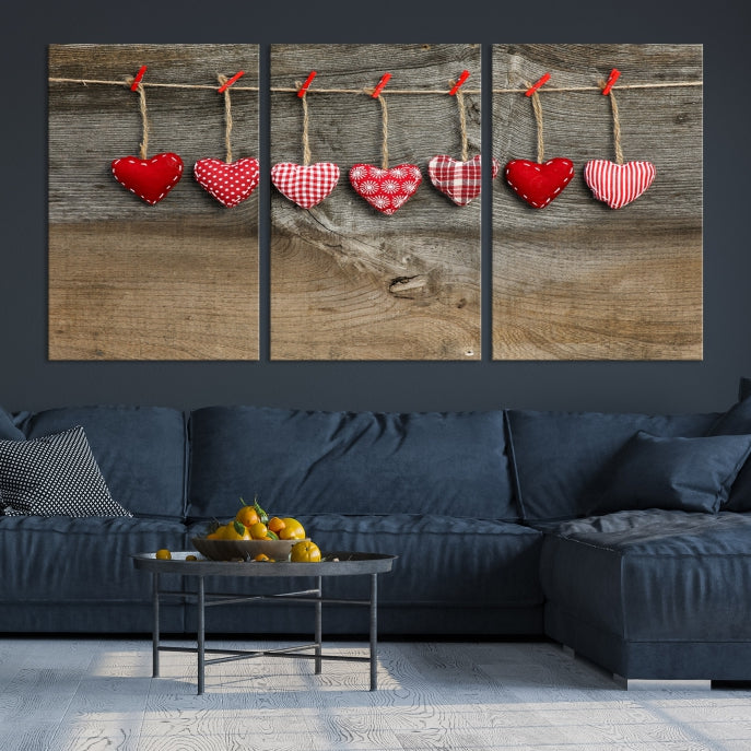 Love on the Wood Wall Art Canvas Print