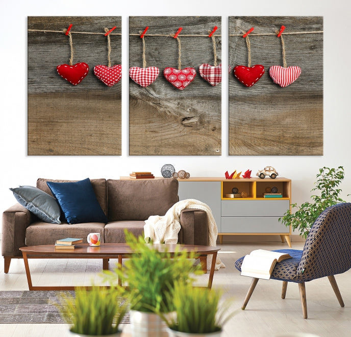 Love on the Wood Wall Art Canvas Print