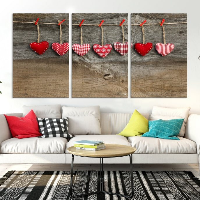 Love on the Wood Wall Art Canvas Print