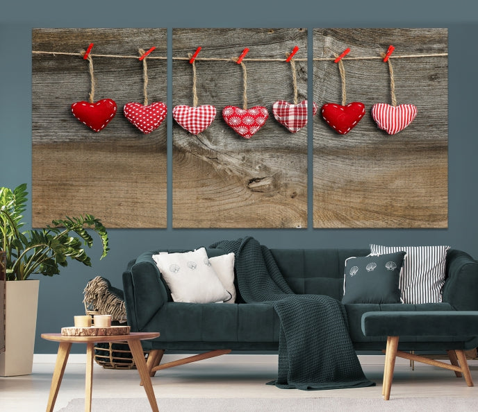 Love on the Wood Wall Art Canvas Print