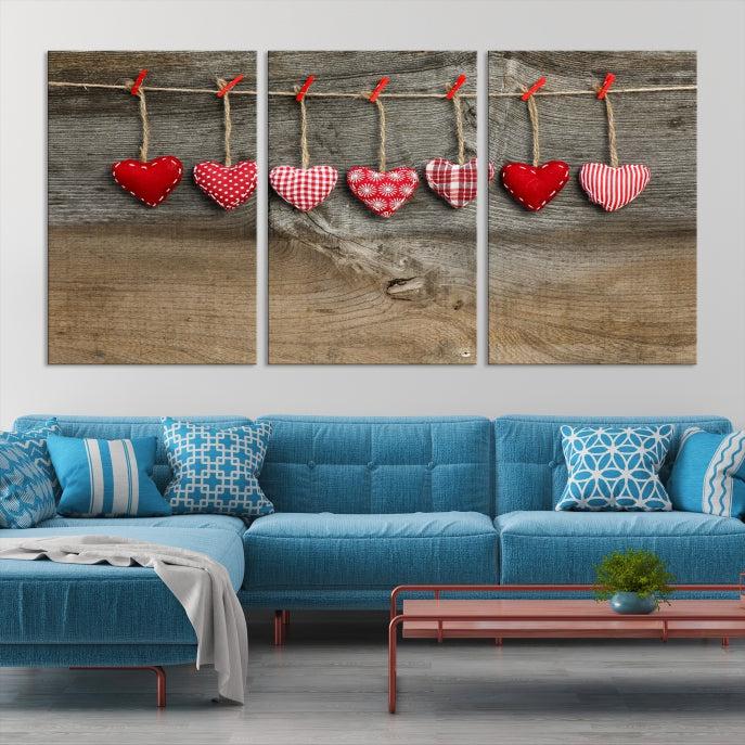 Love on the Wood Wall Art Canvas Print