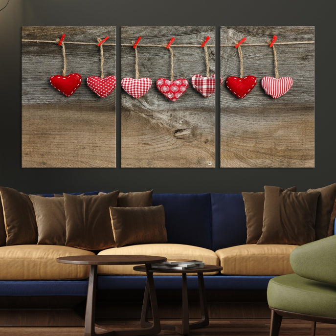 Love on the Wood Wall Art Canvas Print