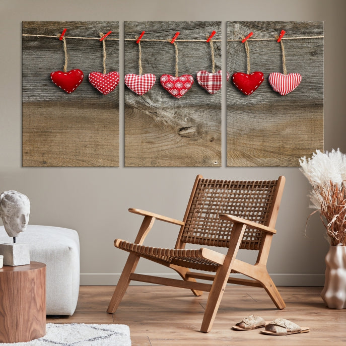 Love on the Wood Wall Art Canvas Print