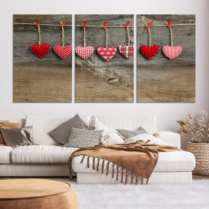 Love on the Wood Wall Art Canvas Print