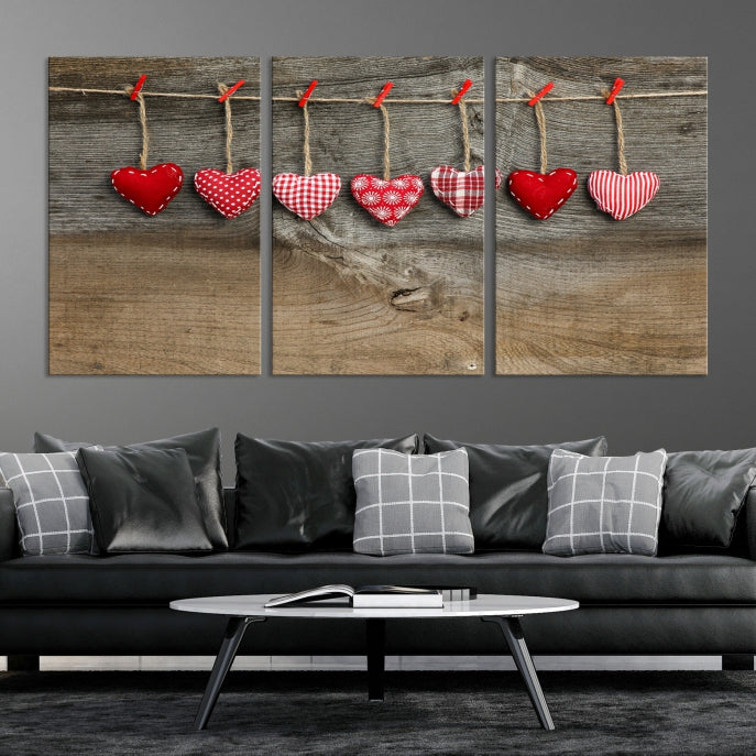 Love on the Wood Wall Art Canvas Print