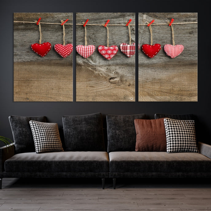 Love on the Wood Wall Art Canvas Print