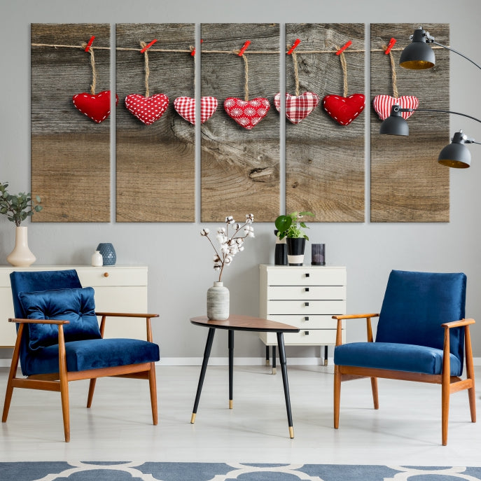 Love on the Wood Wall Art Canvas Print