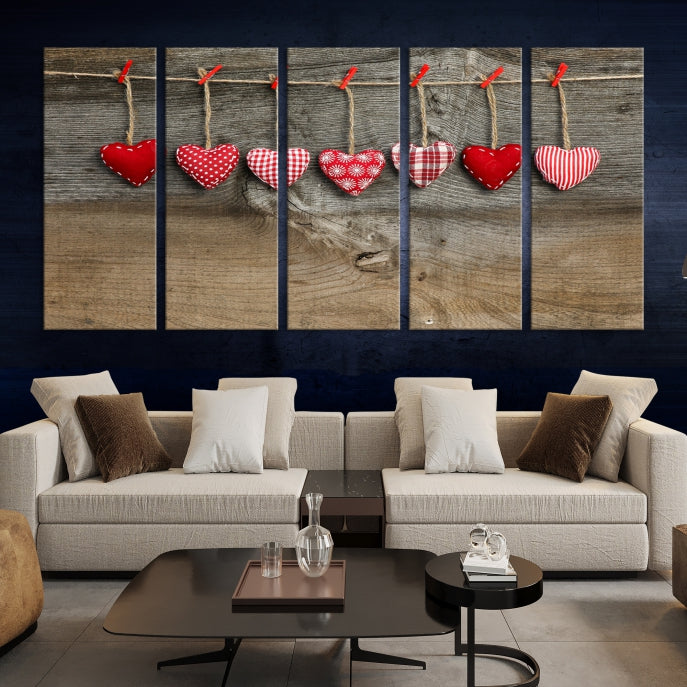 Love on the Wood Wall Art Canvas Print