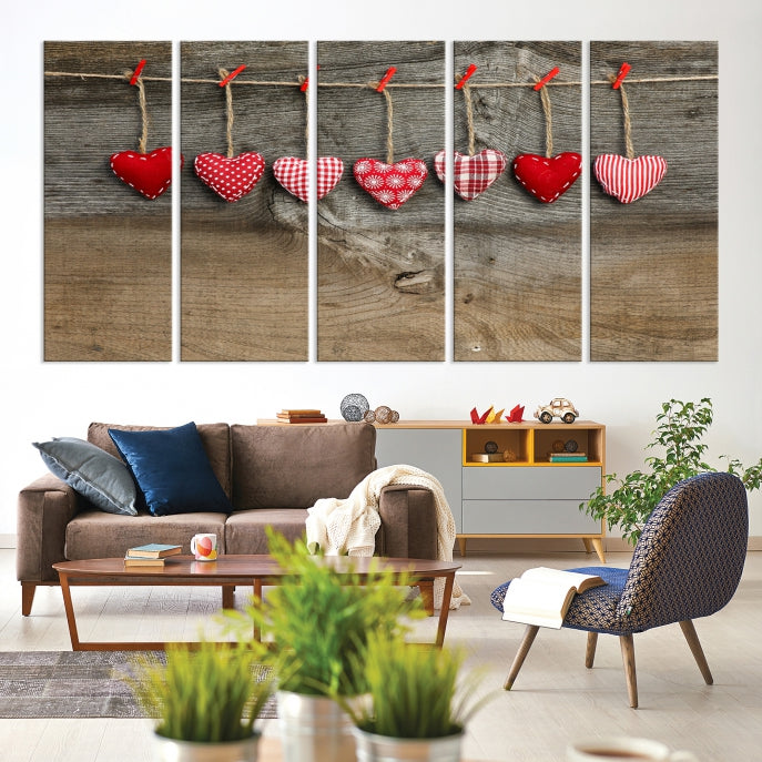 Love on the Wood Wall Art Canvas Print