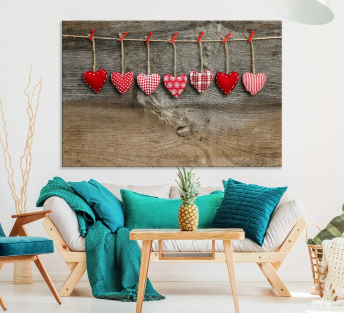 Love on the Wood Wall Art Canvas Print