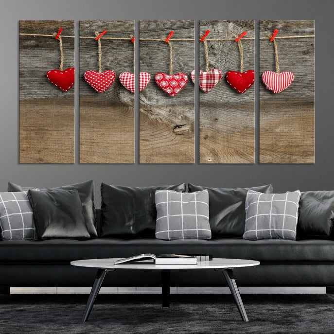 Love on the Wood Wall Art Canvas Print