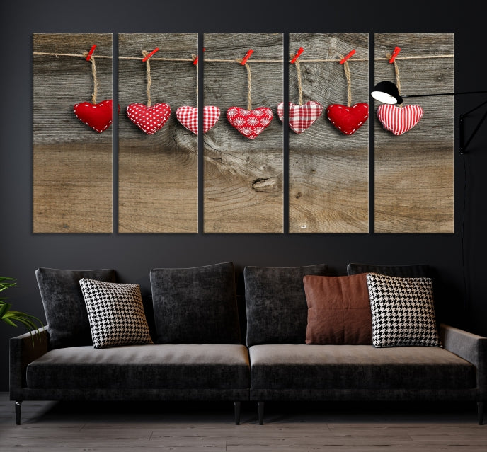 Love on the Wood Wall Art Canvas Print