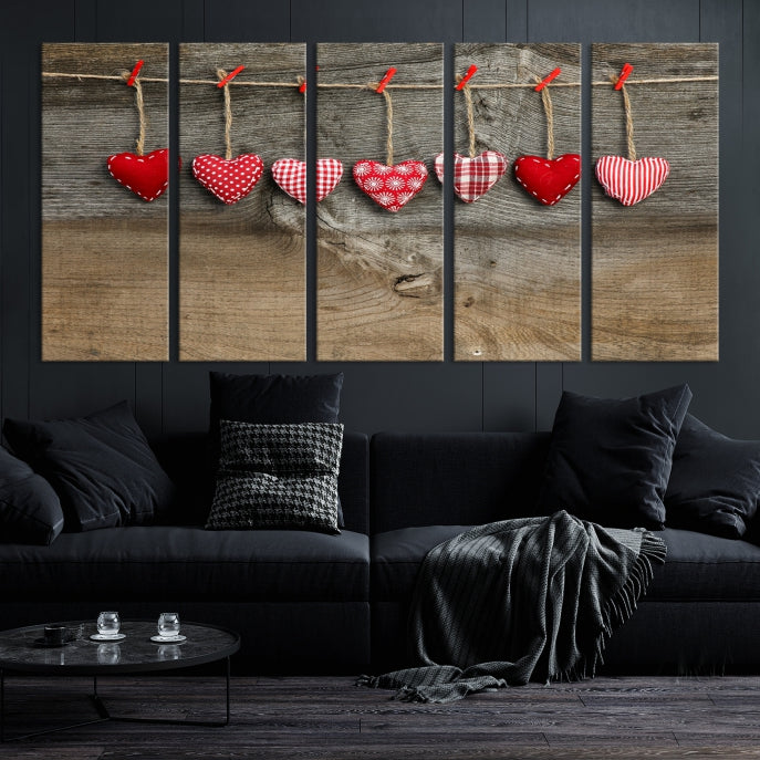 Love on the Wood Wall Art Canvas Print