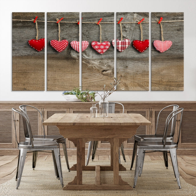 Love on the Wood Wall Art Canvas Print