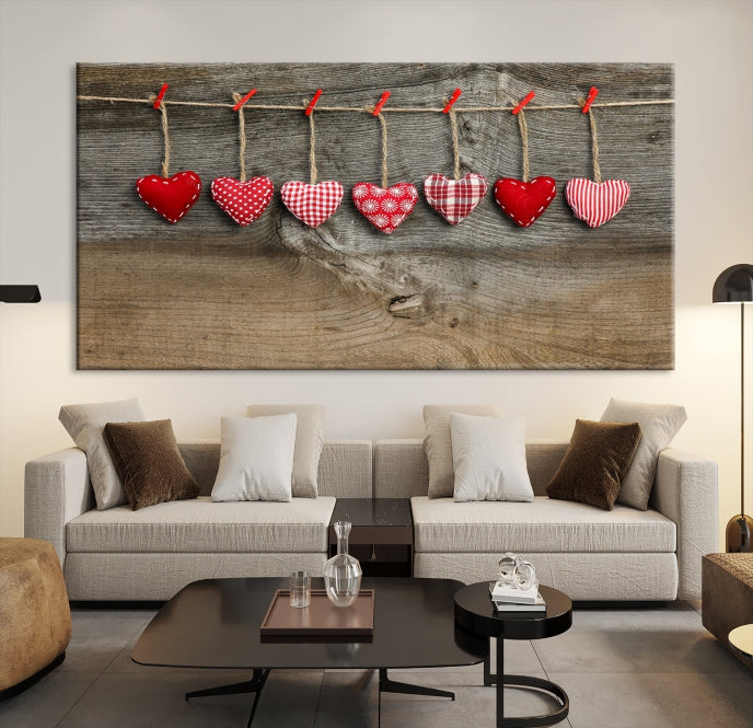 Love on the Wood Wall Art Canvas Print