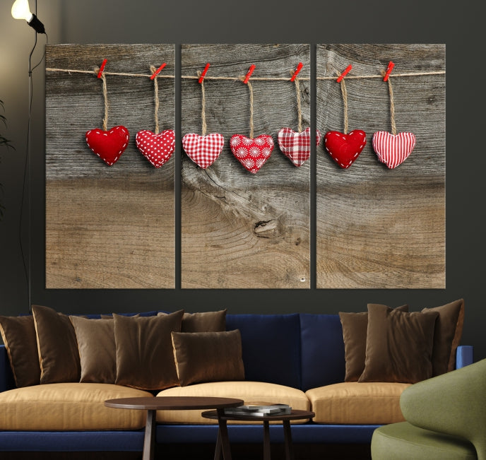 Love on the Wood Wall Art Canvas Print