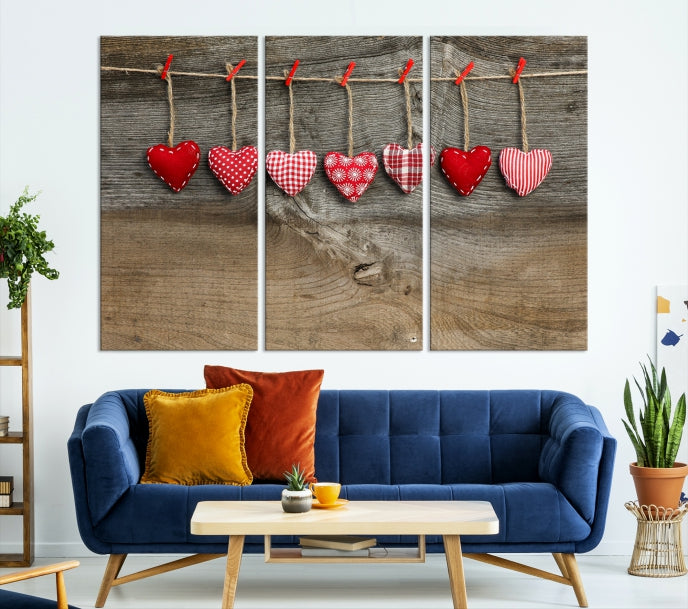 Love on the Wood Wall Art Canvas Print