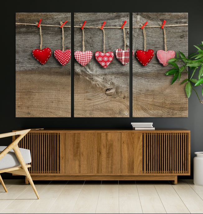 Love on the Wood Wall Art Canvas Print