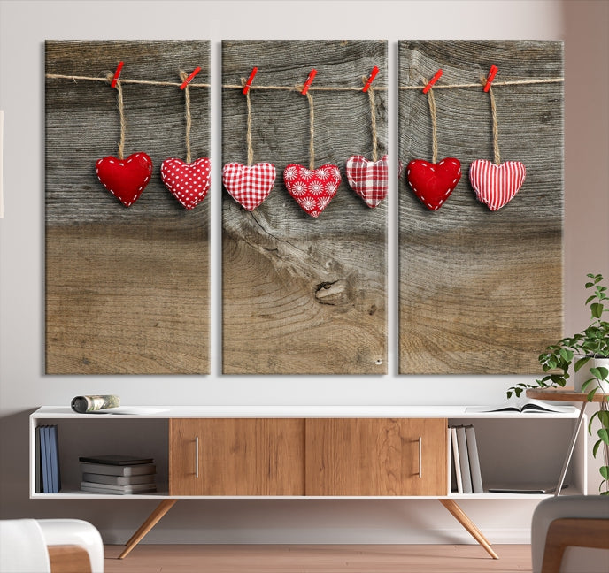 Love on the Wood Wall Art Canvas Print