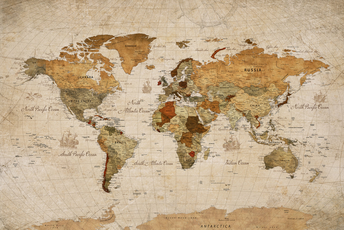 Extra Large Push Pin Travel Tracker, Framed Personalized World Map Canvas