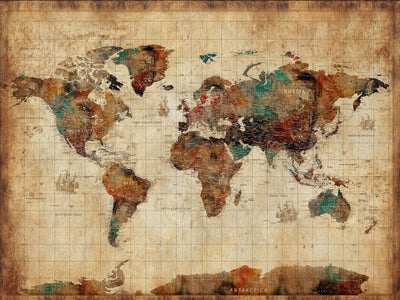 Custom Push Pin World Map Wall Art, Family Travel Tracker, Family Room and Dining Room Decor