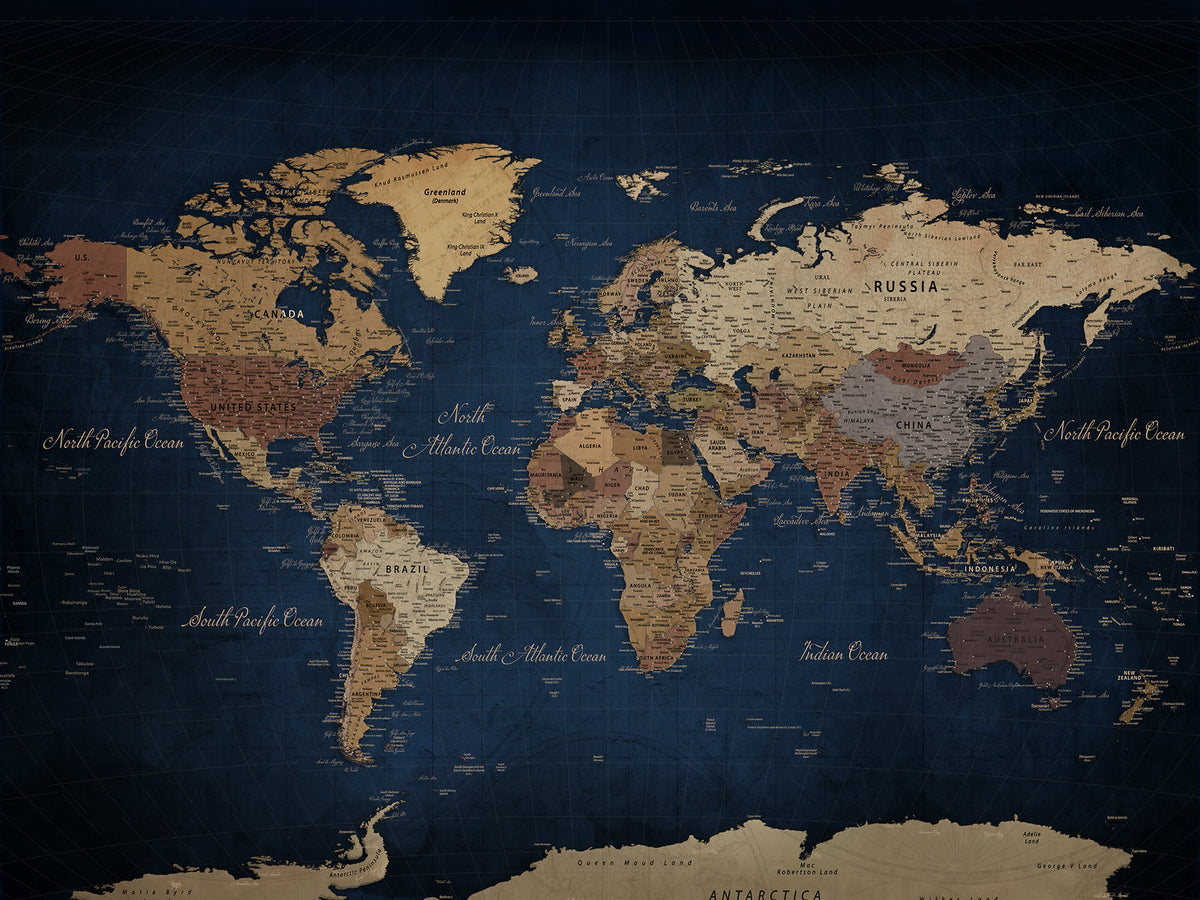Personalized Push Pin World Map Canvas Print, Kids Room Travel Map, Family Gift
