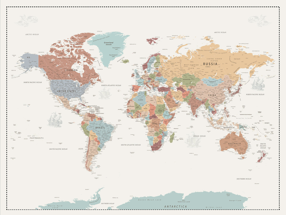 Personalized Framed Navy Push Pin World Map Canvas Print, Next Trip Planner Map, Living Room and Entryway Decor