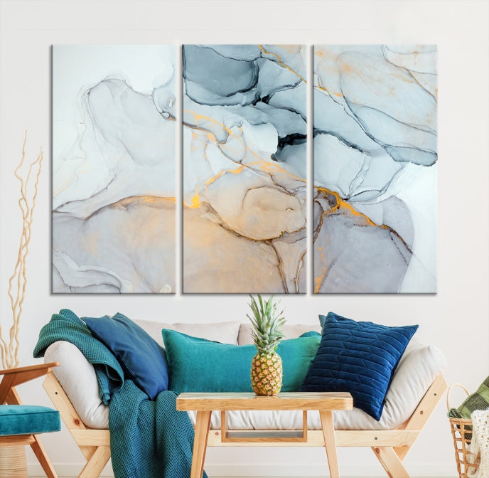 Marble Fluid Effect Bohemian Style Canvas Art Print for Wall Decor