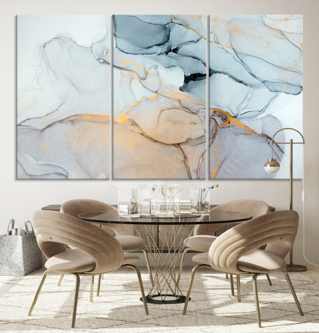 Marble Fluid Effect Bohemian Style Canvas Art Print for Wall Decor