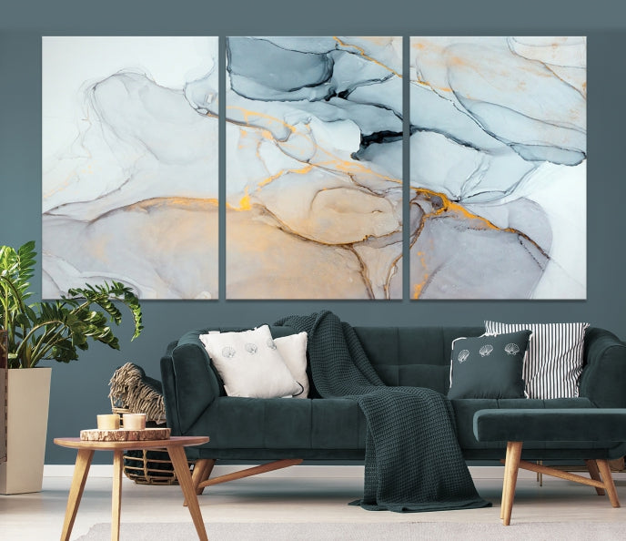 Marble Fluid Effect Bohemian Style Canvas Art Print for Wall Decor