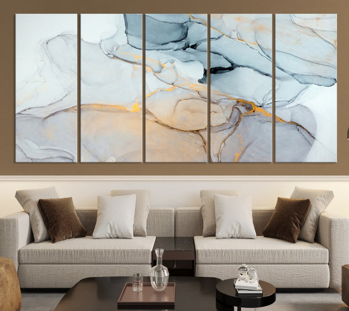 Marble Fluid Effect Bohemian Style Canvas Art Print for Wall Decor