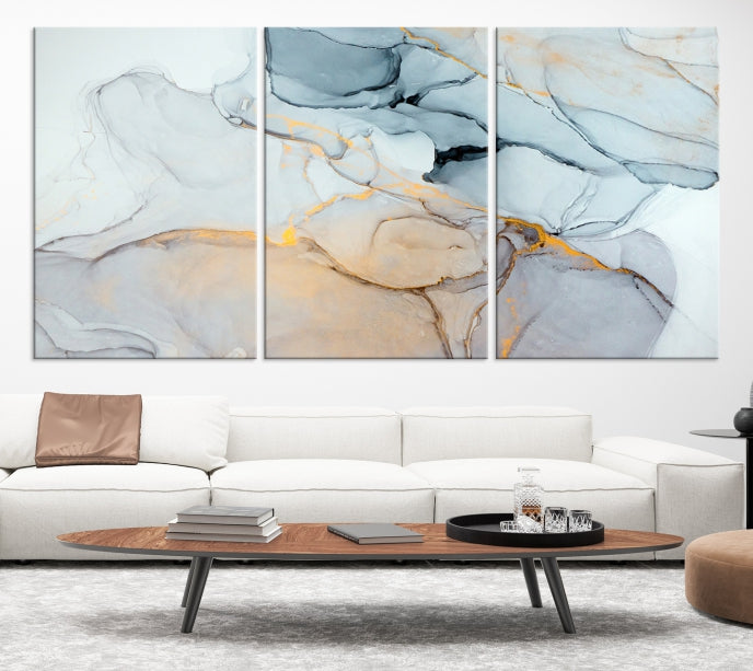 Marble Fluid Effect Bohemian Style Canvas Art Print for Wall Decor