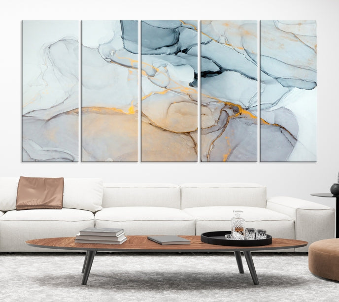 Marble Fluid Effect Bohemian Style Canvas Art Print for Wall Decor