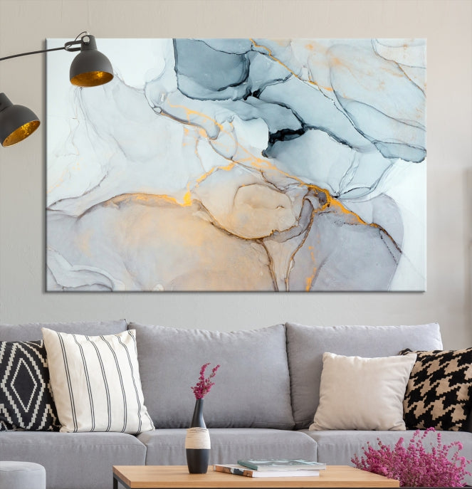 Marble Fluid Effect Bohemian Style Canvas Art Print for Wall Decor