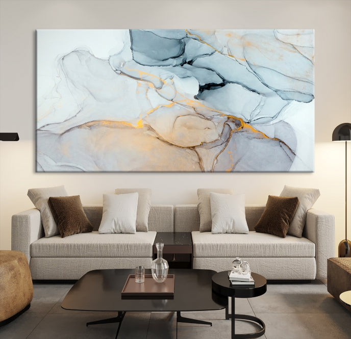 Marble Fluid Effect Bohemian Style Canvas Art Print for Wall Decor