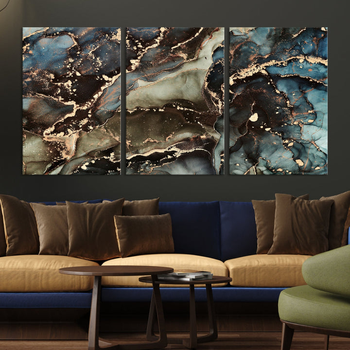 Marble Fluid Effect Large Wall Art Modern Abstract Canvas Print