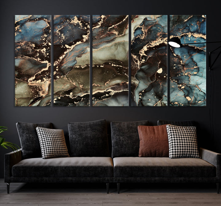 Marble Fluid Effect Large Wall Art Modern Abstract Canvas Print