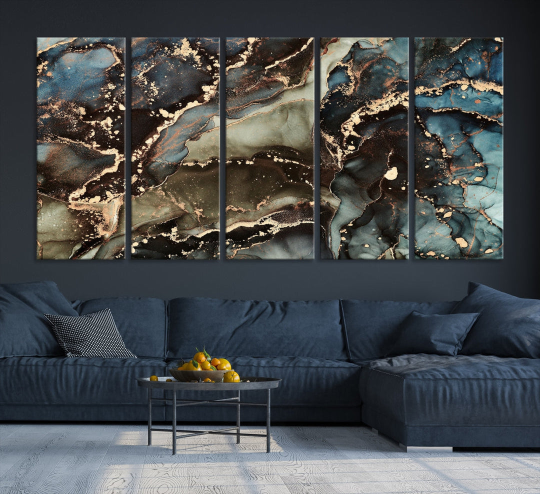 Marble Fluid Effect Large Wall Art Modern Abstract Canvas Print