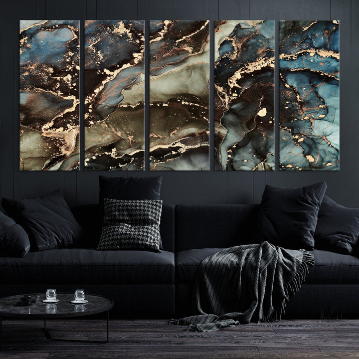 Marble Fluid Effect Large Wall Art Modern Abstract Canvas Print