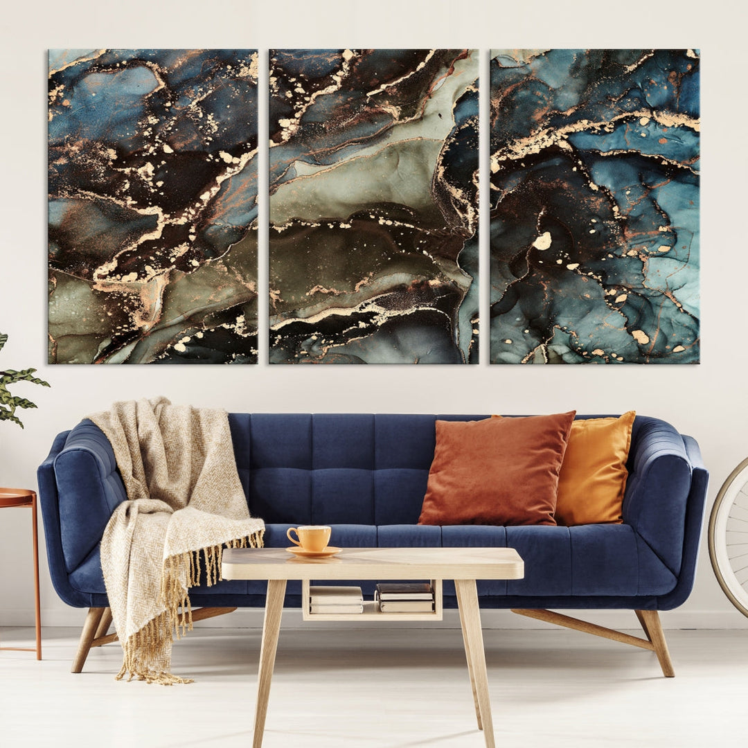 Marble Fluid Effect Large Wall Art Modern Abstract Canvas Print