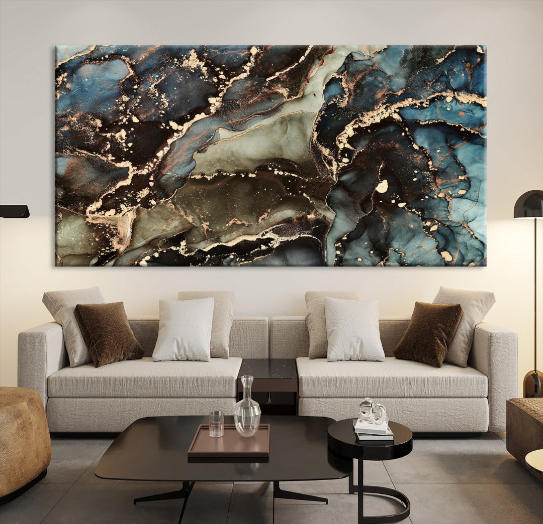 Marble Fluid Effect Large Wall Art Modern Abstract Canvas Print