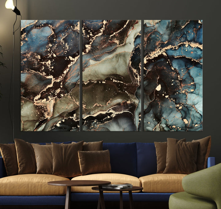 Marble Fluid Effect Large Wall Art Modern Abstract Canvas Print