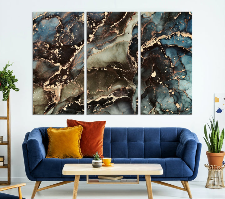 Marble Fluid Effect Large Wall Art Modern Abstract Canvas Print