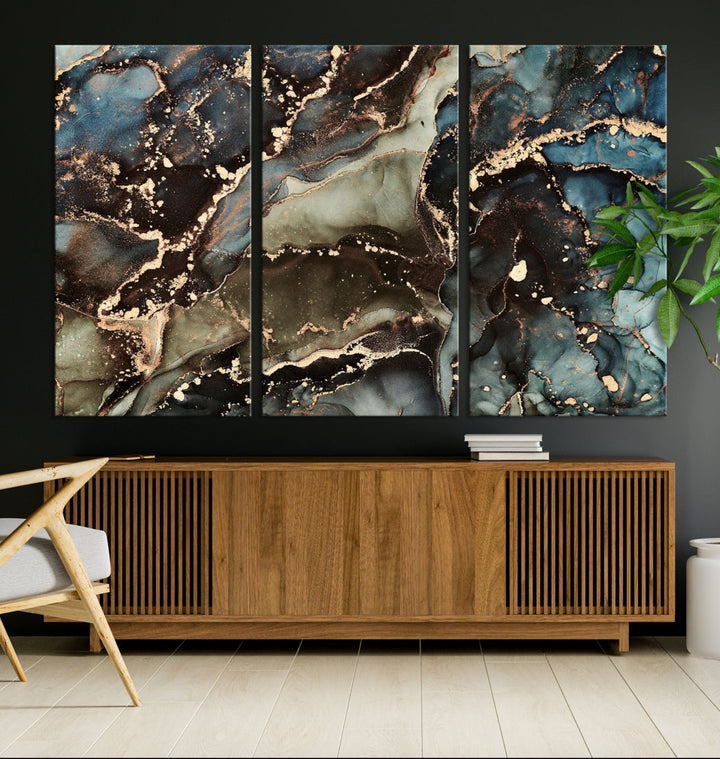 Marble Fluid Effect Large Wall Art Modern Abstract Canvas Print