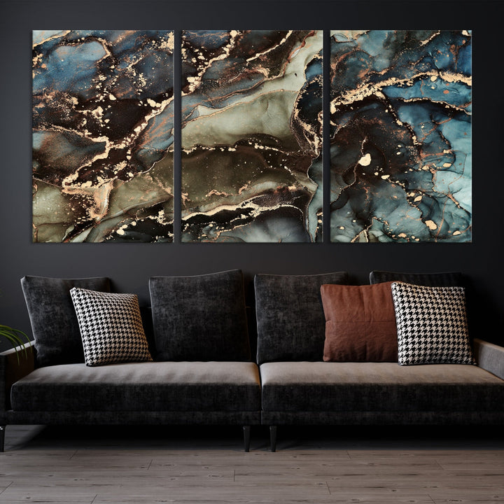 Marble Fluid Effect Large Wall Art Modern Abstract Canvas Print