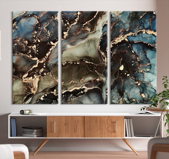 Marble Fluid Effect Large Wall Art Modern Abstract Canvas Print