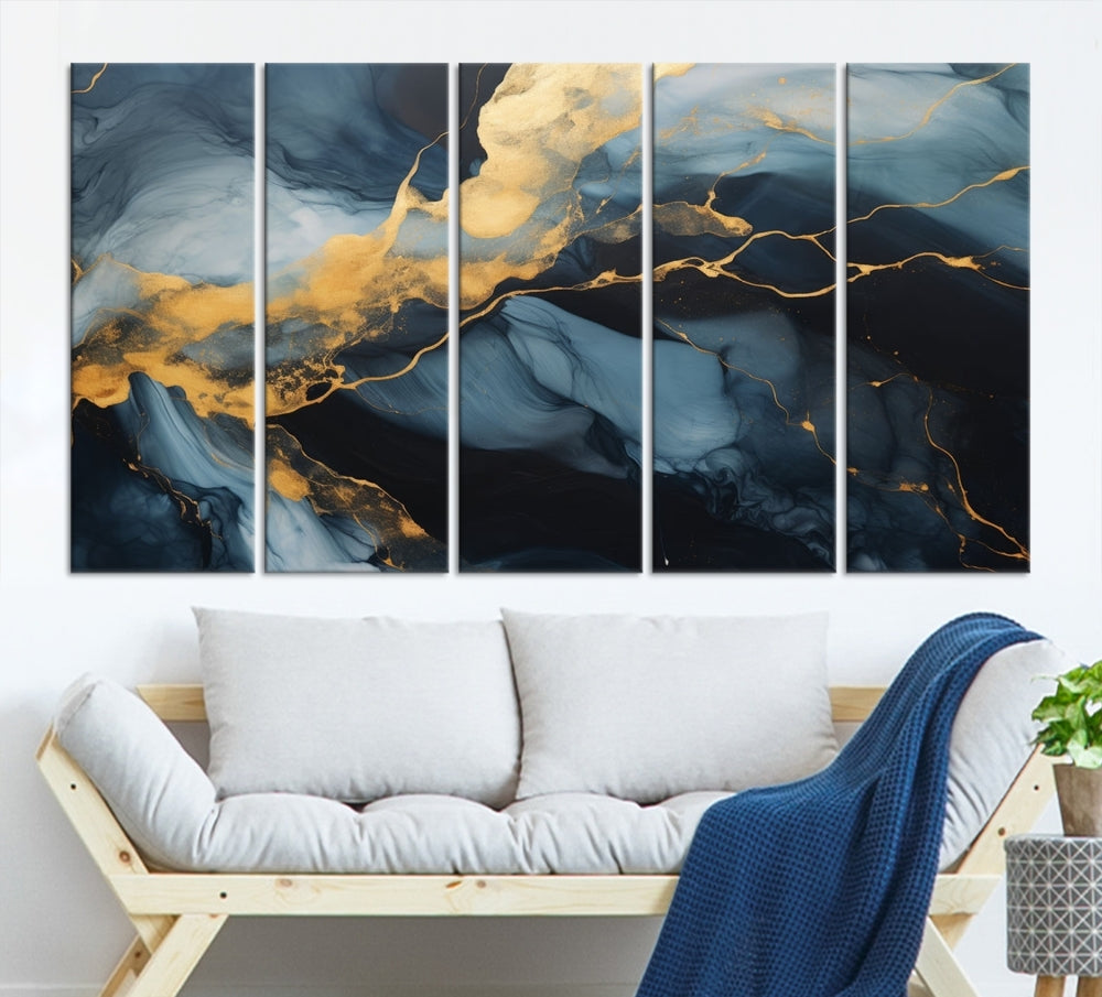 Marble Painting Canvas Wall Art Modern Abstract Home Decor Large Print Set of