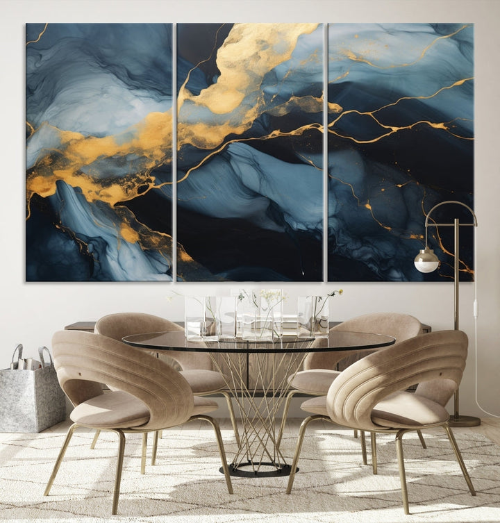 Marble Painting Canvas Wall Art Modern Abstract Home Decor Large Print Set of