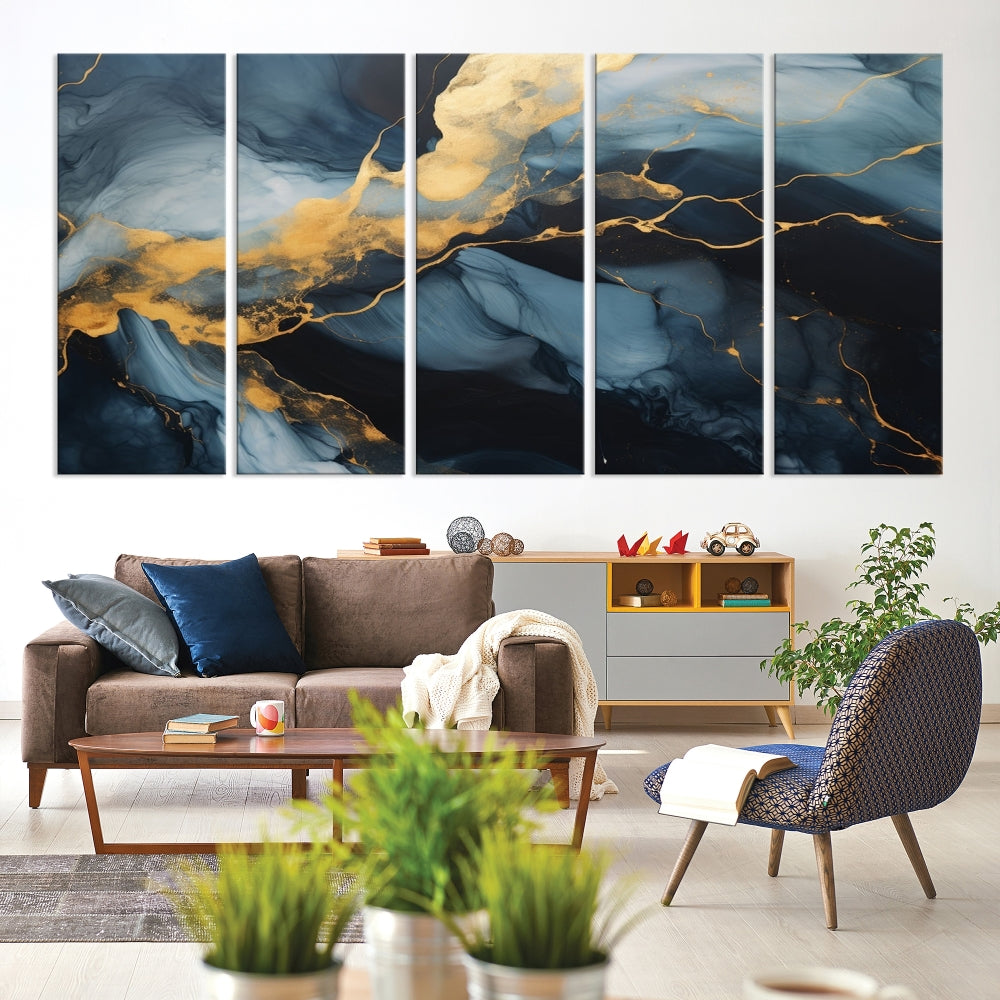 Marble Painting Canvas Wall Art Modern Abstract Home Decor Large Print Set of